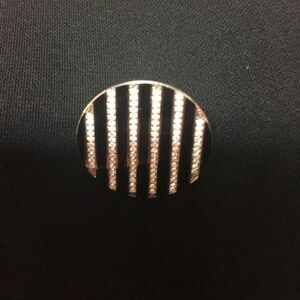 Black and silver ring with rhinestones.